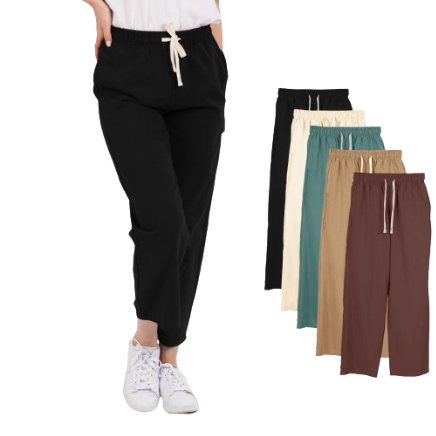 Inspi Chic Drawstring Pants For Women w/ Pockets Wide Leg Loose Straight Cut Trousers Collection