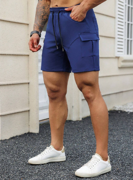 Manfinity Homme Men's Fashionable Utility Pocket Drawstring Cargo Men Pants