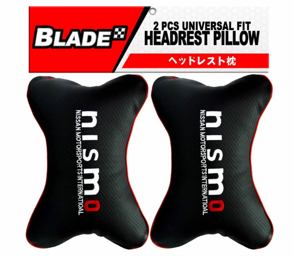 Blade Universal Fit Headrest Pillow Set of 2 (Nismo) for Comfortable Long Drive