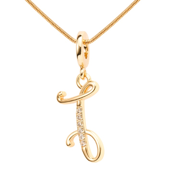 Lisa 18k Gold Plated Necklace Letter Pendant Fashion Accessories Necklace Women I