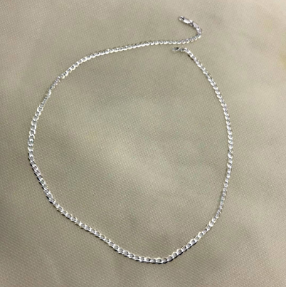 SILVER RR014 925 Italy Silver Men's Necklace Classic Cadena