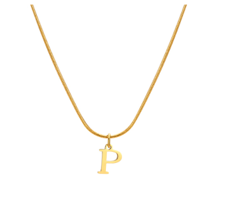 Vnox Gold 26 Capital Letter Necklace for Women,Stainless Steel Initial Pendant Necklaces P