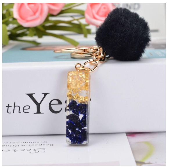 Lanfy Black Pompom Letter Keychain 26 Letter Initials Alphabet A To Z 26 Alphabet Keyring Cute A To Z 26 Black Pompom Resin Birthday Gifts I