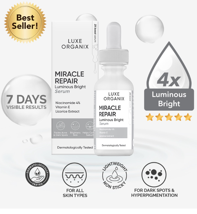 Luxe Organix Miracle Repair Niacinamide 4 Percent Serum 30mL