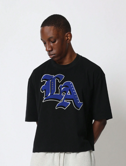 SUMWON Crop Fit Tee With LA Graphic Print