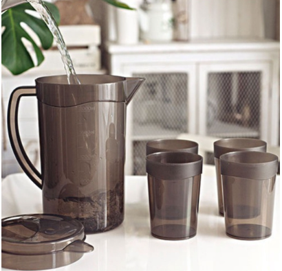 1500ml Pitcher with 4 Cups Large High Quality Fiberglass Pitcher with fiberglass cup Juice Container