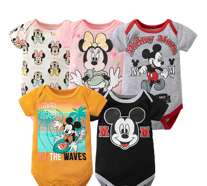 Newborn Baby Jumpsuit Disney Printed Boys And Girls Short Sleeved Jumpsuit