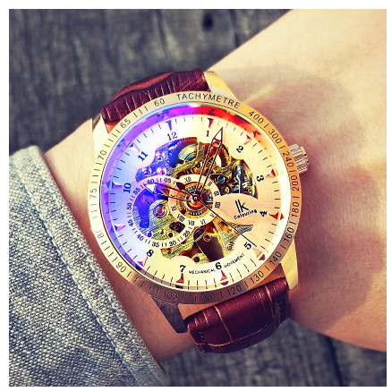 Men Watch Ik Colouring Top Brand Automatic Mechanical Skeleton Sport Watches Fashion Waterproof Discolored glass Stainless Steel Strap Watch 12