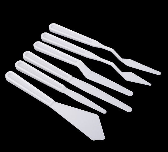 6 Pieces Painting Knives Plastic Spatula Palette Knife Oil Painting Accessories Color Mixing Set