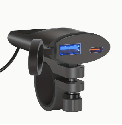 12V-24V USB-C+USB Motorcycle Charger Adapter: Type-C Waterproof Power Supply Socket For Motorcycle Accessories