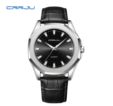 CRRJU Men's Watches Original Brand Genuine Luminous Hands High Quality Leather Strap Fashion Casual Business Sports Quartz Waterproof Watch M04