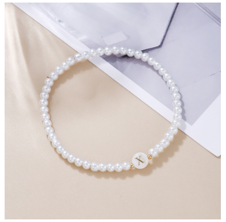 26 Letter Pearl Bracelet for Women Men Fashion Handmade Elastic Friendship Wristband Gift Jewelry X