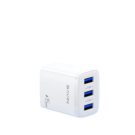BAVIN PC906 15W Fast Charging Travel Adapter Charger W/ 3 Output USB 3.0A