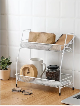 Kitchen Spice Rack Organizer Condiments Rack Desktop Double layer Large -Capacity Storage Rack