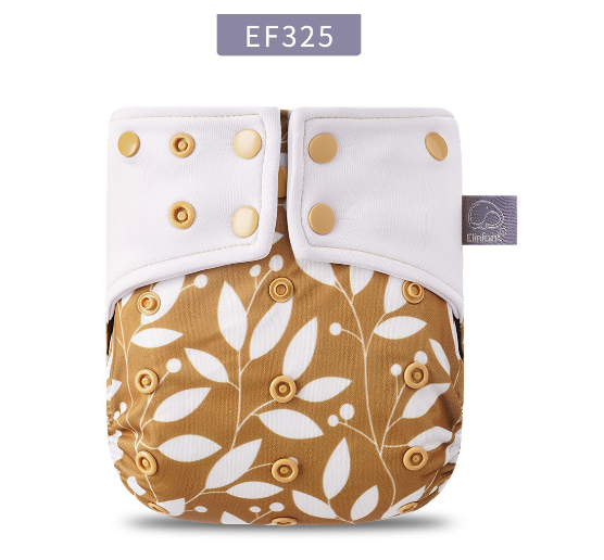 Elinfant Coffee Fiber Inner Baby Cloth Diapers Double Gusset Washable Baby Nappy Without Insert E3