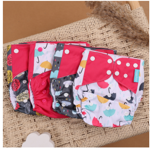 Happyflute Eco-Friendly Cloth Diaper Ecological Baby Diapers 4Pcs Set 11
