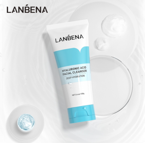 LANBENA Hyaluronic Acid Cleanser Facial Cleaning Refreshing Whitening Firming 100G