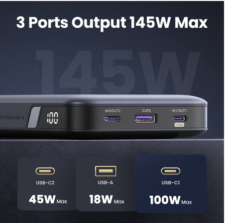 UGREEN 145W Power Bank 25000mAh Portable PD Fast Charging PowerBank for Laptop Notebook