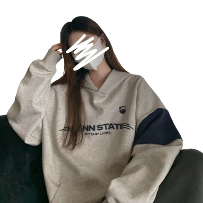 Lovito Women Casual Letter Fabric Stitching Sweatshirt LNA35085 (Grey)