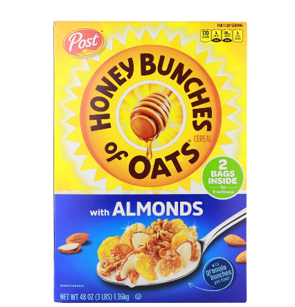 Post Honey Bunches of Oats with Almonds Cereal 1.36kg