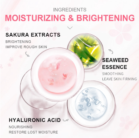 LAIKOU Sakura Cleansing Skin Care Set Cherry Blossoms Whitening Reduce Spots Wrinkles Serum 5 Pcs/set