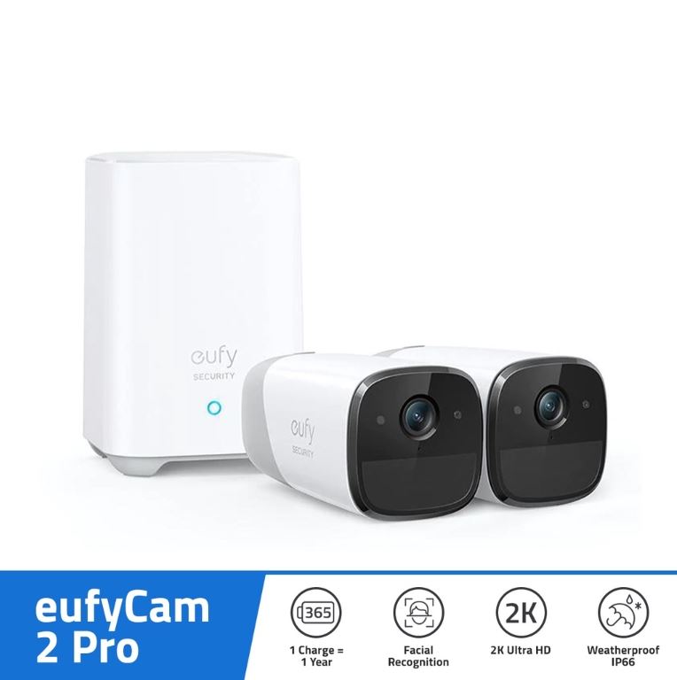 eufy by Anker eufyCam 2 Pro, Wireless Home Security Camera System, CCTV Camera, 2 Cam Kit