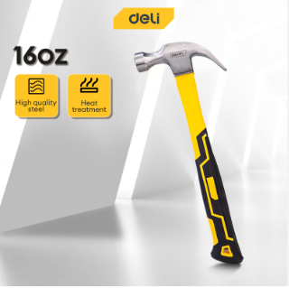Deli 16oz Heavy Duty Claw Hammer Handle 1Pc With Fiber DL5002