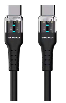 Awei CL-138T 100cm Super Fast Charging Data Transfer Type-C to Type C Cable Cord For Mobile Phone