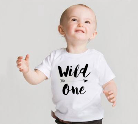 Children T-shirts Wild One Kids Tops Boys Short Sleeve T Shirts Baby Girl T-shirts Clothes