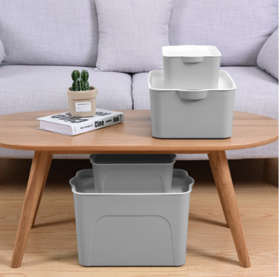 Locaupin 2pc Large Clothes Underwear Storage Box Organizer Plastic Container W/ Lid