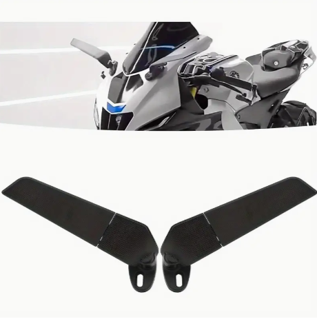 2pcs Versatile Rotating Side Mirrors With Extended Field Of View, Enhanced Motorcycle Rearview Mirror Wind Wing, ATV Motorcycle Wing Rearview Mirrors Upgrade For Ninja, 250 300 H2 H4