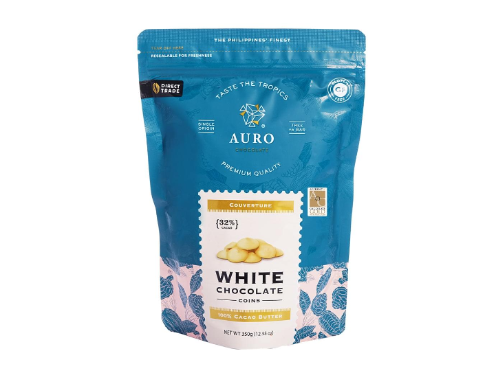 Auro Chocolate 32% White Chocolate Couverture  Coins 350g