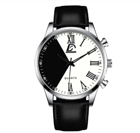 Luxury Gold Watch Men Fashion Minimalist Creative Two-color Splicing Watches Simple Men Business Stainless Steel Quartz Wristwatch LEATHER SILVER WHITE