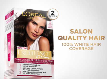 LOreal Paris Excellence Crème Haircolor Set of 2 in 3 Dark Brown - Gray hair Full Coverage