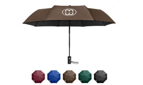 MICHAELA Automatic Umbrella 8 Ribs Windproof 3 Fold UV Umbrella for Work Travel School