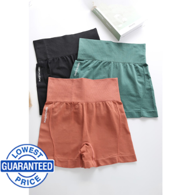 High Waistline Cycling Shorts Abdomen Tights Push Up Hip Cycling Shorts Yoga Short