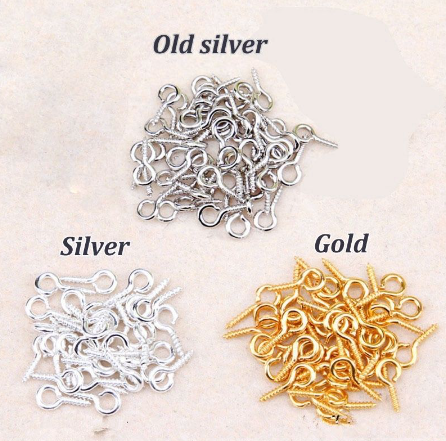 100 Pcs Metal Eye Screw Pin For Jewelry Making keychains Souvenirs DIY Jewelry 8mm 10mm