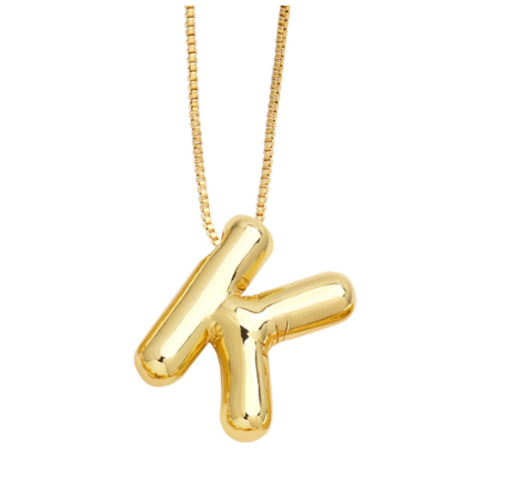 Fashion 26 Letter Pendant Gold Plated Necklace Style Versatile Collar Chain Women's Friends Commemorative Jewelry Accessories Gift K