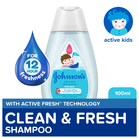 Johnson's Active Kids Clean & Fresh Baby Shampoo 100ml - Shampoo for Kids, For Kids Bath