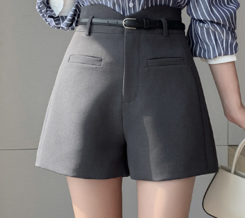 Lovito Women Casual Plain Zipper Shorts LNE27248 Grey