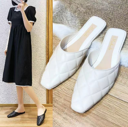Korean Fashionable design loafer shoes sandals flat for ladies