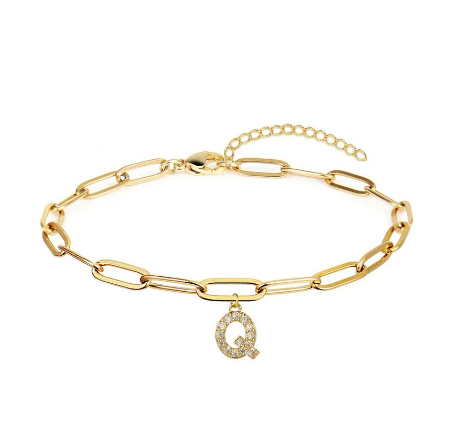 Fashion 26 Letters Alphabet Initials Crystal Bracelet Adjustable Bangle Women Men Jewelry Gift Wholesale