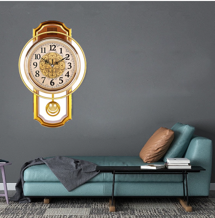 16 Inch European Retro Mechanical Swing Wall Clock Anti-Fog Quartz Clock