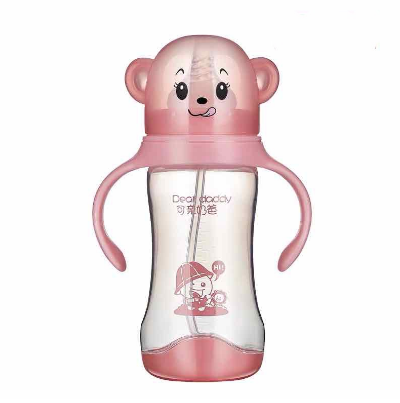 Feeing Bottle Baby Leak Proof Drinking Water Bottle Straw Cup with Handles kids water 300ml