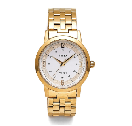 Timex T1 Series Gold Stainless Steel Analog Quartz Watch for Men TW00T102E CLASSICS