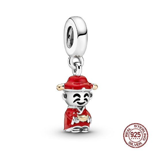 925 Silver Boy Girl Pendant Little Prince Charm Fit Original Pandora Charms Bracelet Beads Fine Jewelry Gift d11