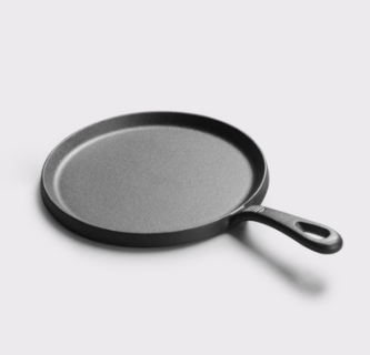 25cm Cast Iron Pancake Pan Non-stick Barbecue Steak Ham Frying Plate Camping Cookware