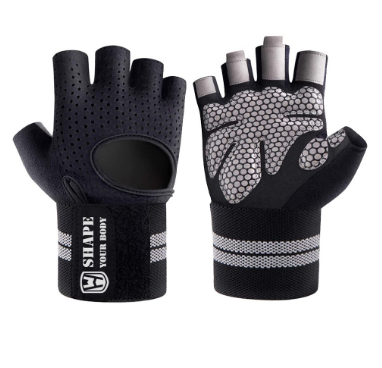 WorthWhile Half Finger Gym Fitness Gloves with Wrist Wrap Support Men Women Workout Power Weight Lifting Equipment