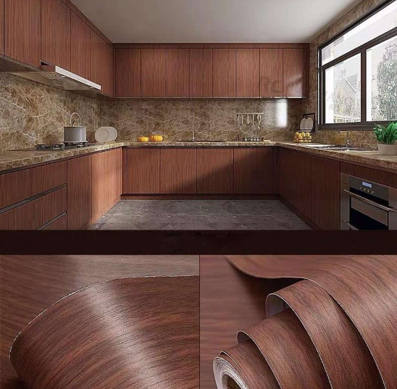 Wallpaper 10M*45CM PVC Self Adhesive Wood Style Wallpaper Home Decor Sticker H36