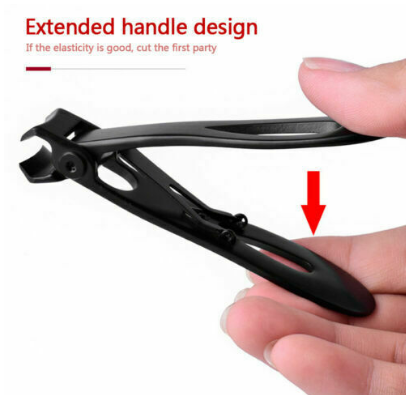 1PC Portable Toe Nail Clippers Nipper Cutter Stainless Steel Pedicure Kit Heavy Duty Anti-Slip Thick Nail Clippers Black